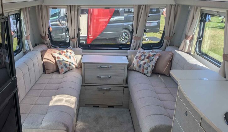 The lounge in the Elddis Whirlwind 868