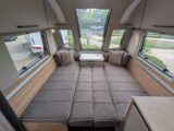 The bed made up in the lounge of the Bailey Phoenix Black 640