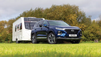 The Santa Fe hitched up to a caravan