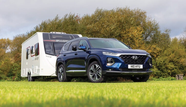 The Santa Fe hitched up to a caravan