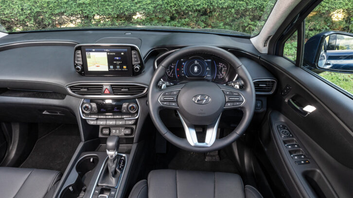 The cabin of the Hyundai Santa Fe