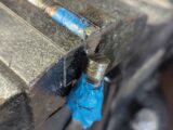 Holding the brake ram with a dowel