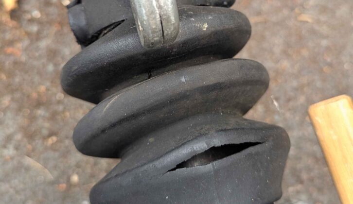The damaged existing hitch gear