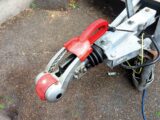 The caravan with the AlKo 2004 stabiliser fitted on the hitch-head