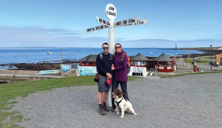 Tom, Sasha and Freddie at John O’Groats