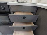 The drawers in the kitchen