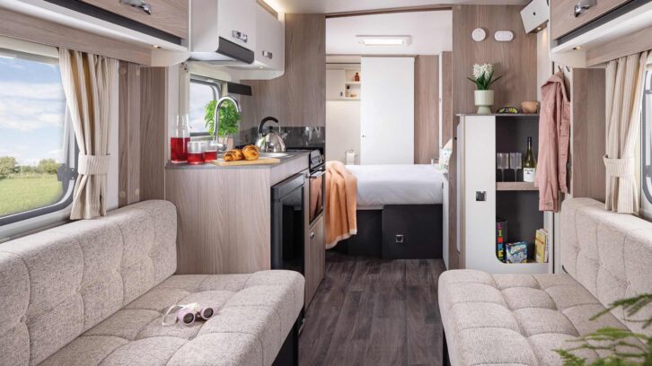 Inside the single-axle Sprite Major 4 SB