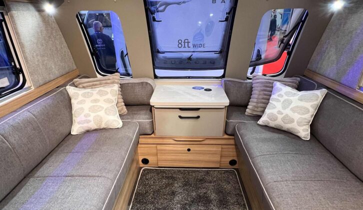 The lounge in the Bailey Pegasus Black Edition Messina