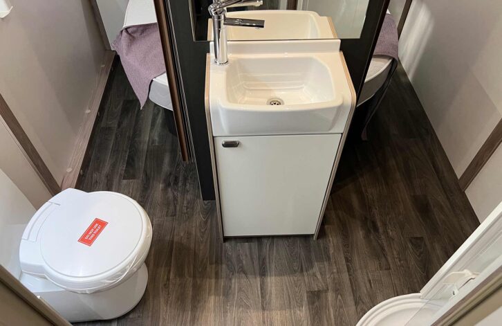 The washroom area in the Sprite Major 4 EB