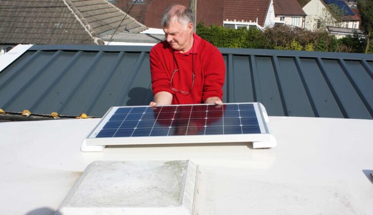 Fitting a solar panel to a caravan roof