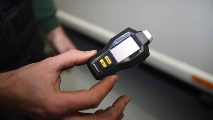 A tyre pressure gauge