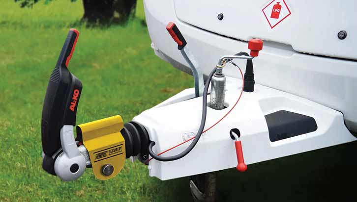 A caravan hitch lock