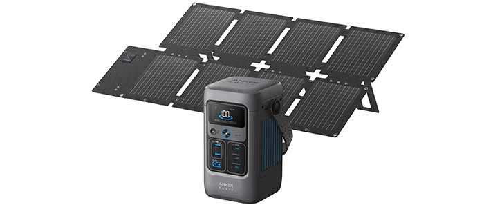 Anker SOLIX C200 DC Power Bank Station and 60W Solar Panel