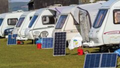 Caravans with solar panels