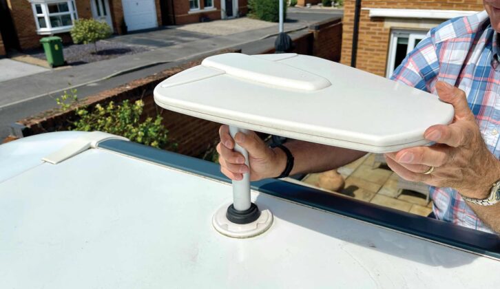 Lifting out the original TV antenna