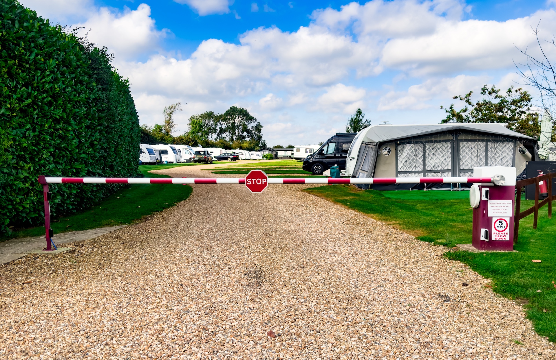 A security barrier at a campsite