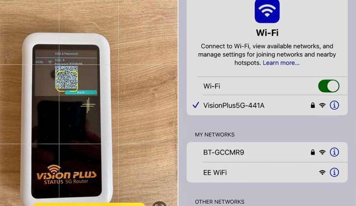 Scan the QR code with your phone and connect to Wi-Fi