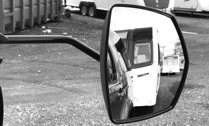 A caravan towing mirror