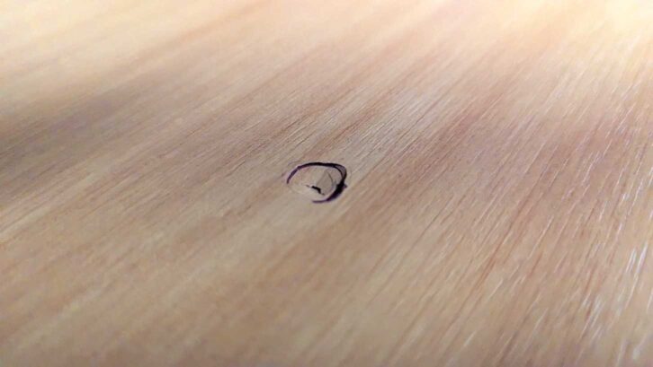 The dent in the drawer