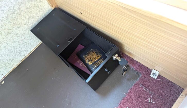 The safe with items in it