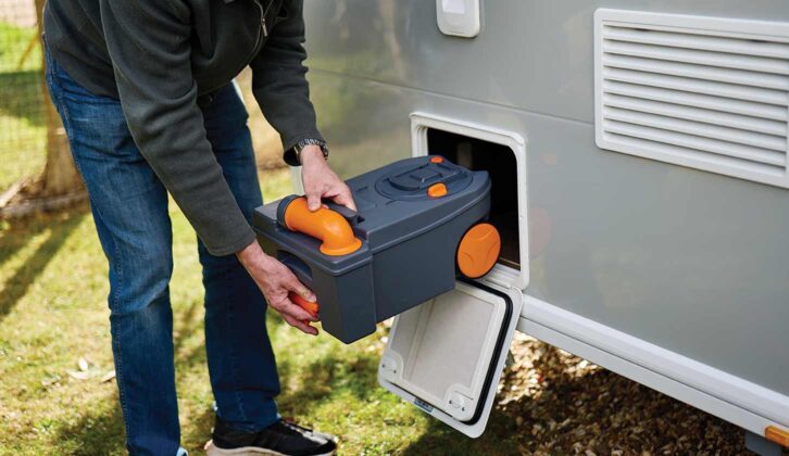 Accessing the cassette toilet