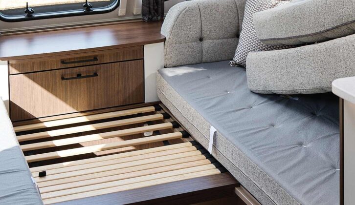 Using slats to make up a double bed