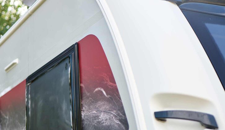 Grab handles in black plastic