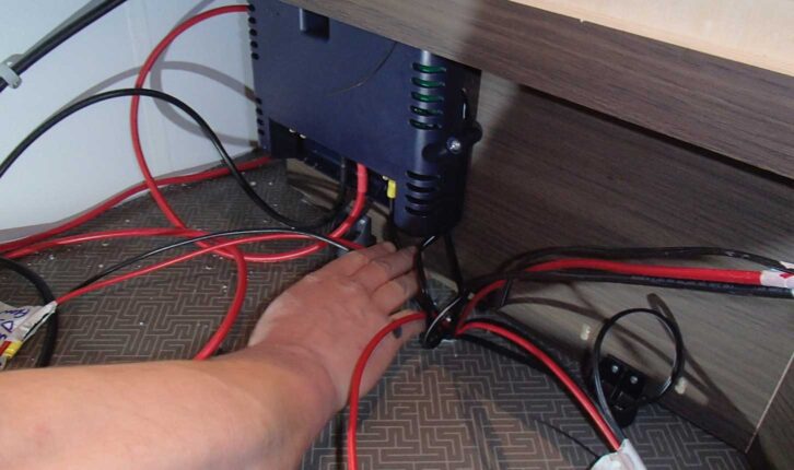The cabling in the caravan