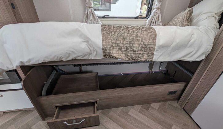 The storage under the bed