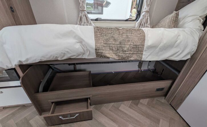 The storage under the bed