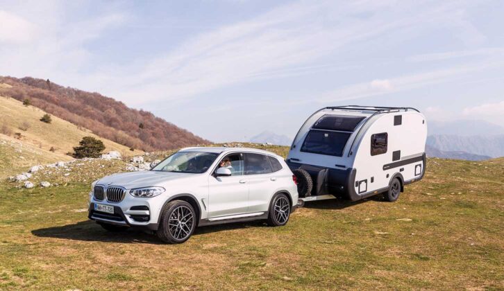 The Action Sports hitched up to a car