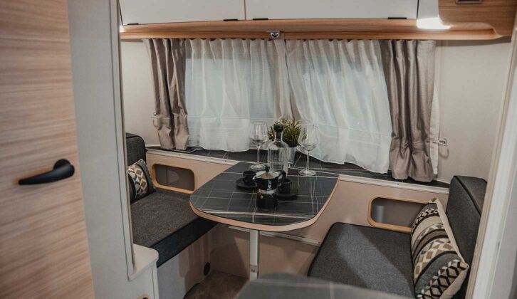 Inside one of the Eriba Touring Silver Editions