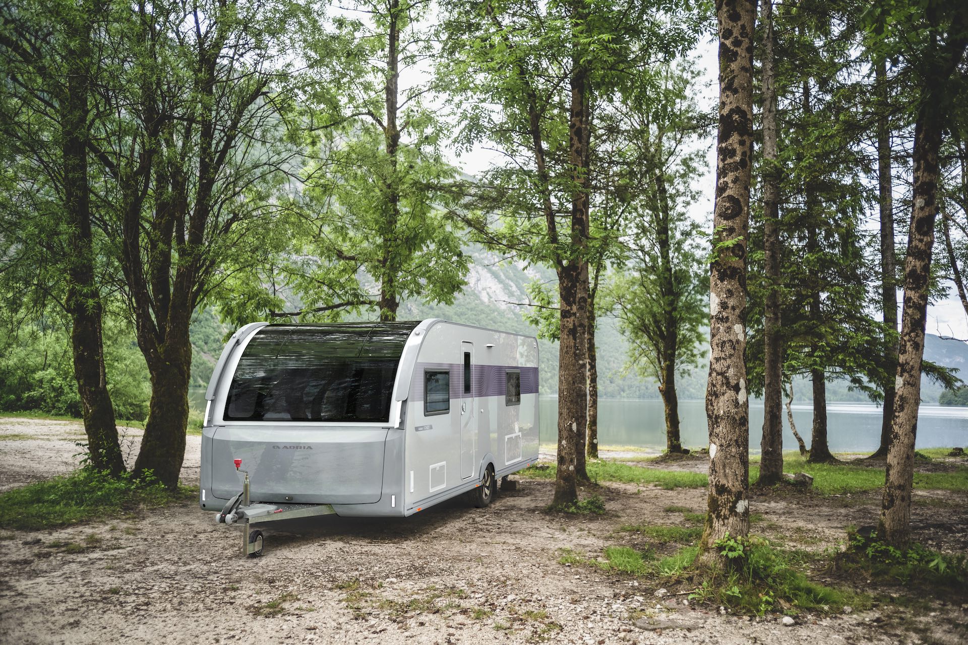 Exterior of an Adria Adora caravan