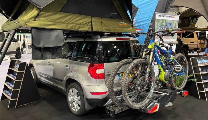 The Skep Swivel Arm on the back of a car