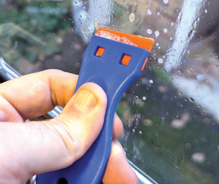 Using the scraper after applying Elbow Grease