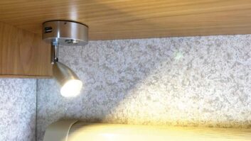 An LED light on in the lounge