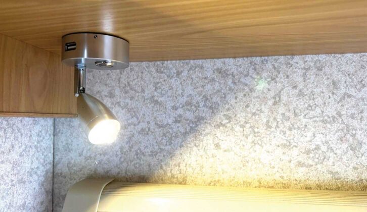 An LED light on in the lounge