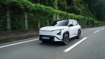 The Kia EV5 being driven