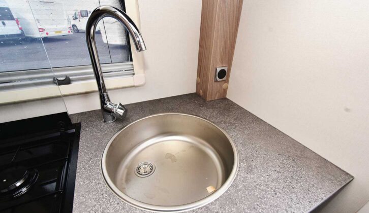 The sink in the end kitchen