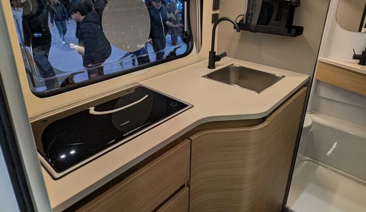 The kitchen in the Adria Action 391 LH