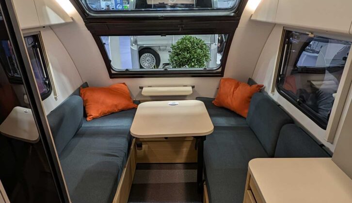 The lounge in the Adria Action 391 LH