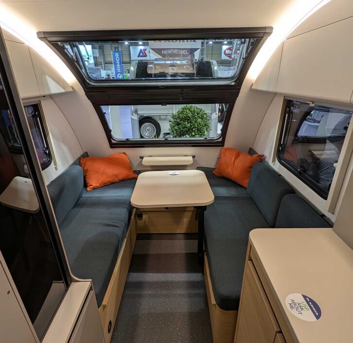 The lounge in the Adria Action 391 LH