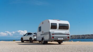 Exterior of an Adria Action caravan