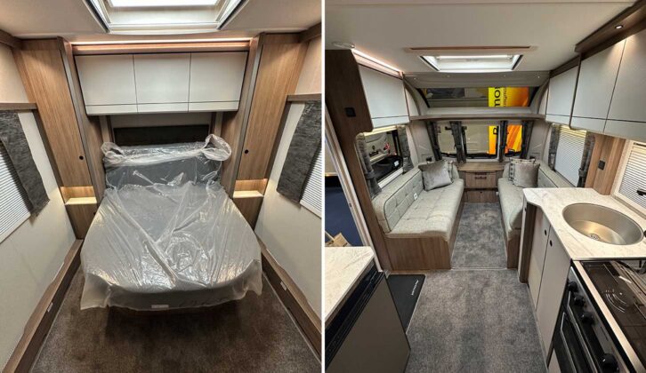 The island bed (left) and lounge (right)