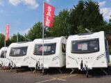 Caravans on a forecourt