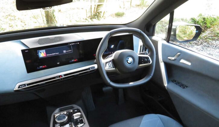 The touchscreen in the cab