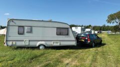 Nigel's caravan at a festival