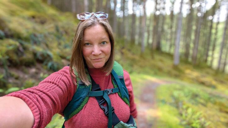Lottie setting off on a hike