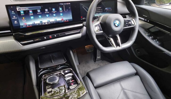 The cab in the BMW
