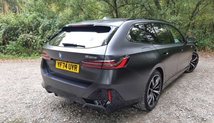 The BMW from the rear